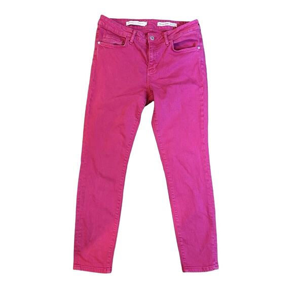 Anthropologie Pilcro Letterpress Jeans Womens Sz 30 Dark Pink Skinny Fuschia - Picture 1 of 9